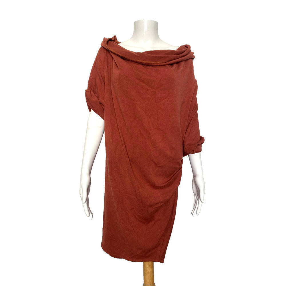 NWT MALANDRINO Rust Orange Sweater Dress Medium 38 Vintage